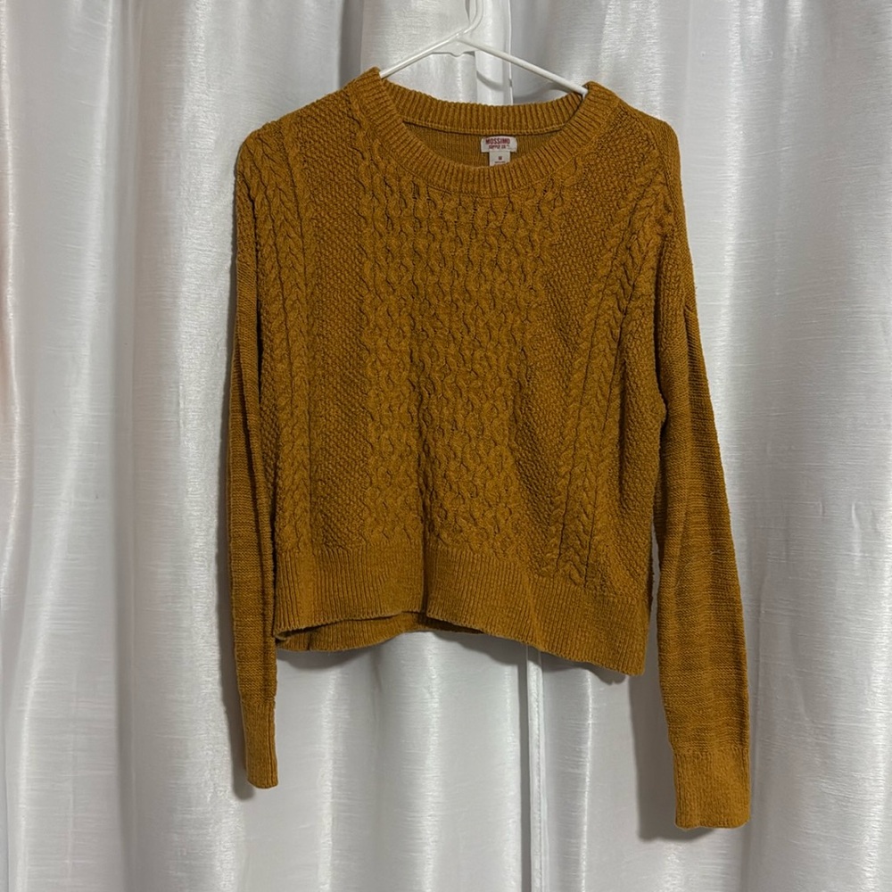 Mossimo Supply Co. Mustard Cable Knit Sweater